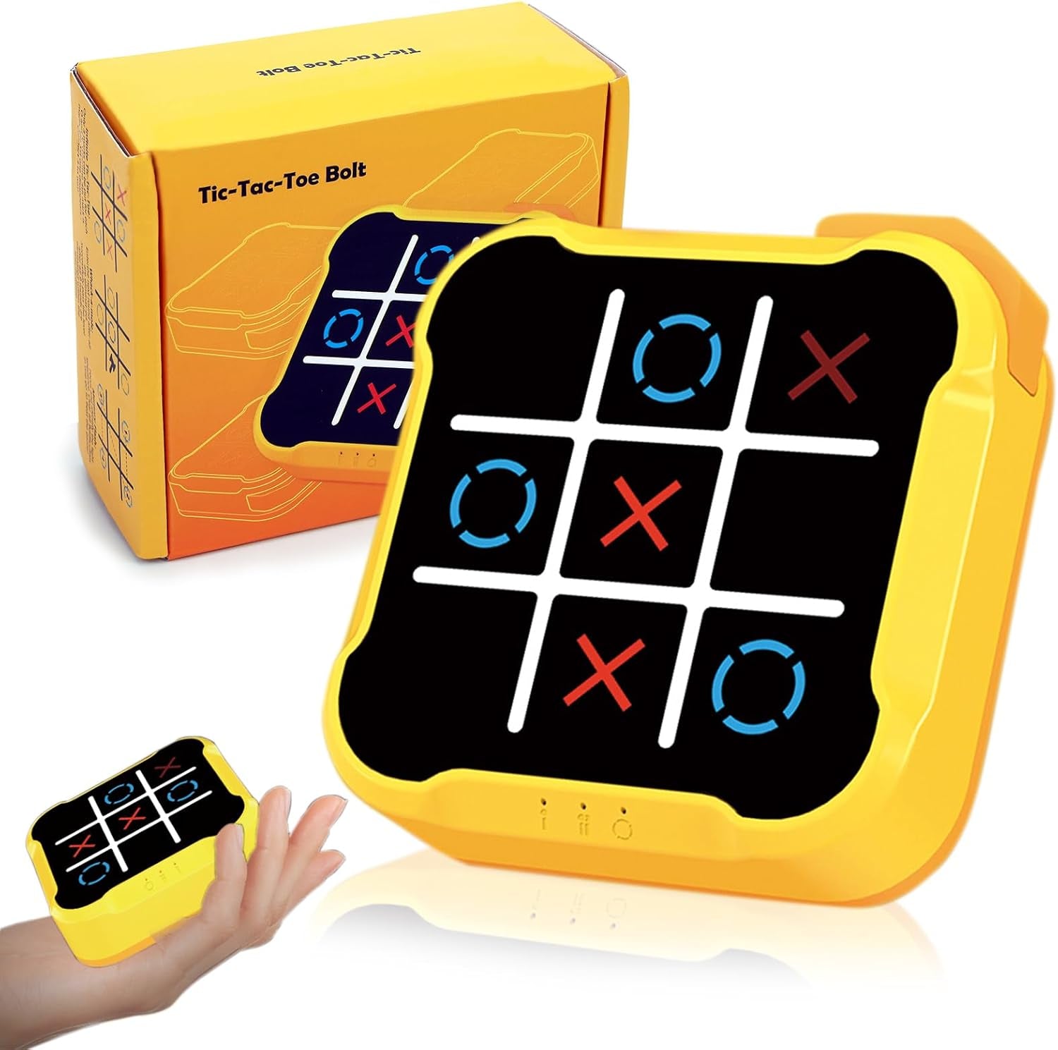 Tic Tac Toe Games for Kids: 3-In-1 Sensory Handheld Puzzle Console for 6 7 8 9 10 11 12 Years Old - Portable Travel Game Gift - Electronic Toy for Boys and Girls Ages 6-12